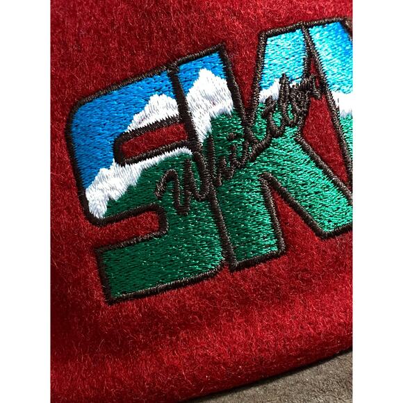 The Shirt Company Vintage Mountain Ski Hat - Red Brown Whistler - Picture 7 of 10